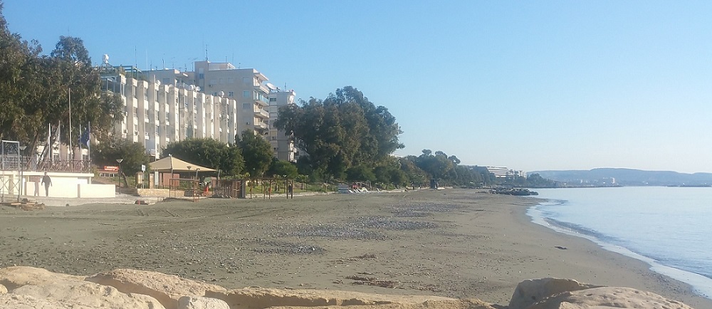Walking at the beach in Limassol on a fine January day